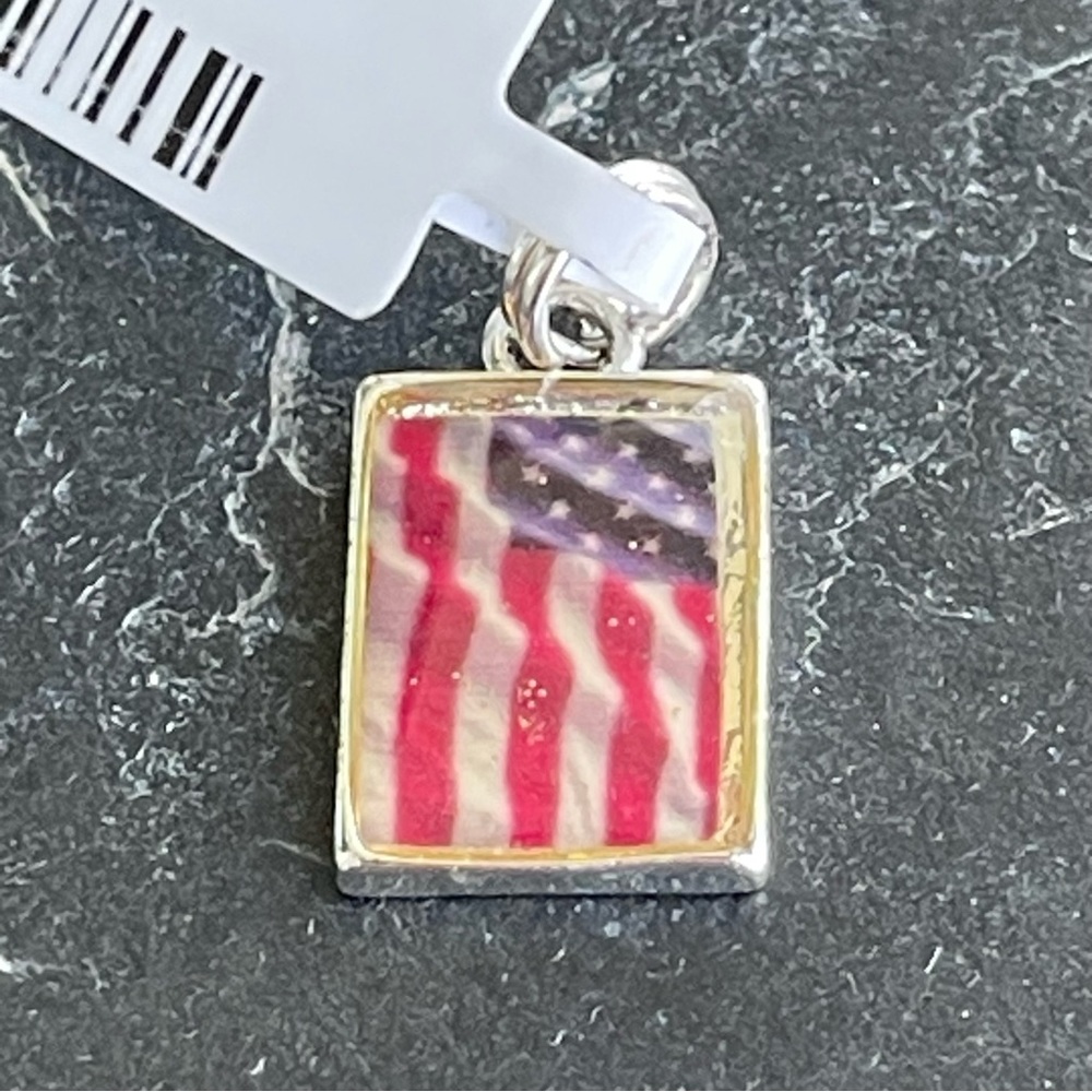 Sterling Silver 925 and USA  Flag Pendant